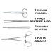 Kit Sutura e Dissecção Avançado Porta Agulha , Bisturi , Tesoura , Pinça , Fio de Nylon , Lamina de Bisturi 